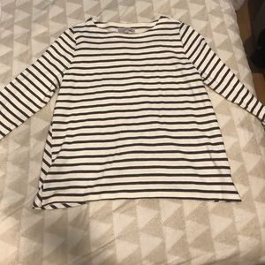Loft xl sweatshirt material top blue/cream striped